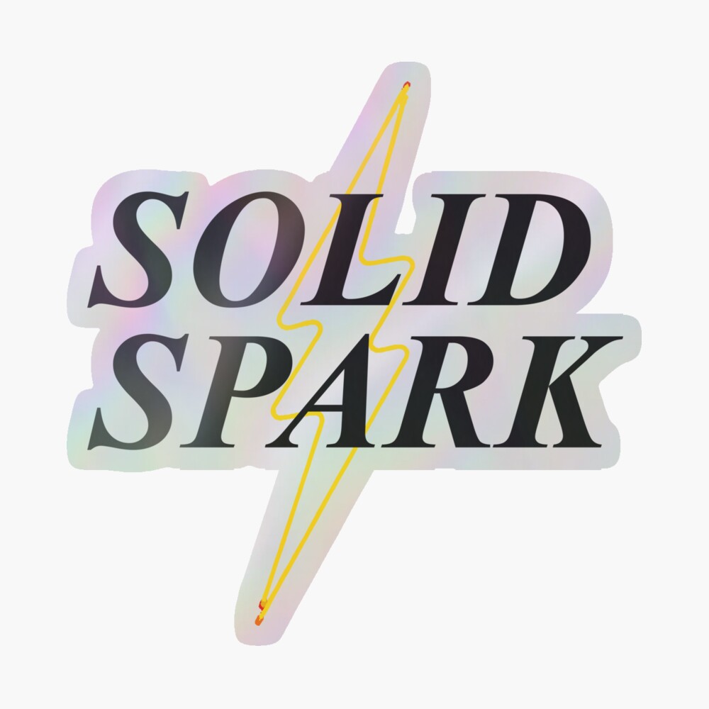 Solid Spark Iconic Logo Holographic Sticker